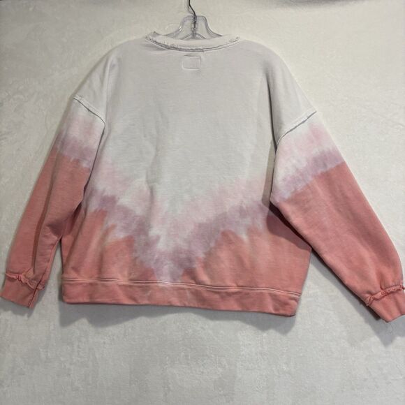 FP Movement Free People Pink Ombré Crew Oversized Sweatshirt Pockets Size Small - Picture 9 of 16